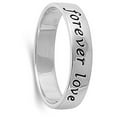 thumbnail image 4 of Forever Love Script Purity Promise Ring .925 Sterling Silver Band Jewelry Female Male Unisex Size 5, 4 of 4