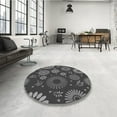thumbnail image 4 of Ahgly Company Tapis d'Intérieur Lavable en Machine Carré Gris Transitionnel, 3 Pieds Carré, 4 of 7