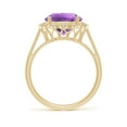 thumbnail image 2 of ANGARA Natural 3.2 Ct. Amethyst with Diamond Halo Ring in 14K Yellow Gold for Women (Ring Size: 4), 2 of 11