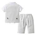 thumbnail image 2 of Gerichy Boys Summer Outfits Toddler Boys Short Sleeve Solid T Shirt Tops Vest Coat Shorts Child Kids Gentleman Outfits, 2 of 8