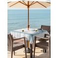 thumbnail image 2 of Outdoor Tablecloth with Umbrella Hole and Zipper, Blue Pumpkin Square Table Cloth 60x60 Inch Waterproof Tablecloth, Thanksgiving Fall Leaf Country Farm Stripe Picnic Table Cover for Patio Camping, 2 of 7