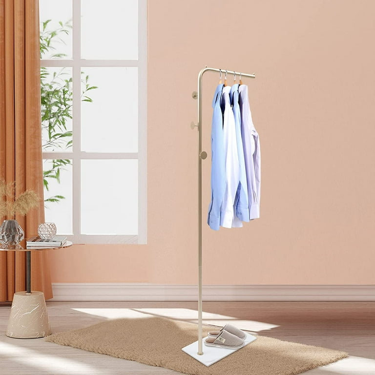 Metal Coat Rack 3 Hooks Freestanding Natural Marble Base Entryway Coats Hanger Walmart