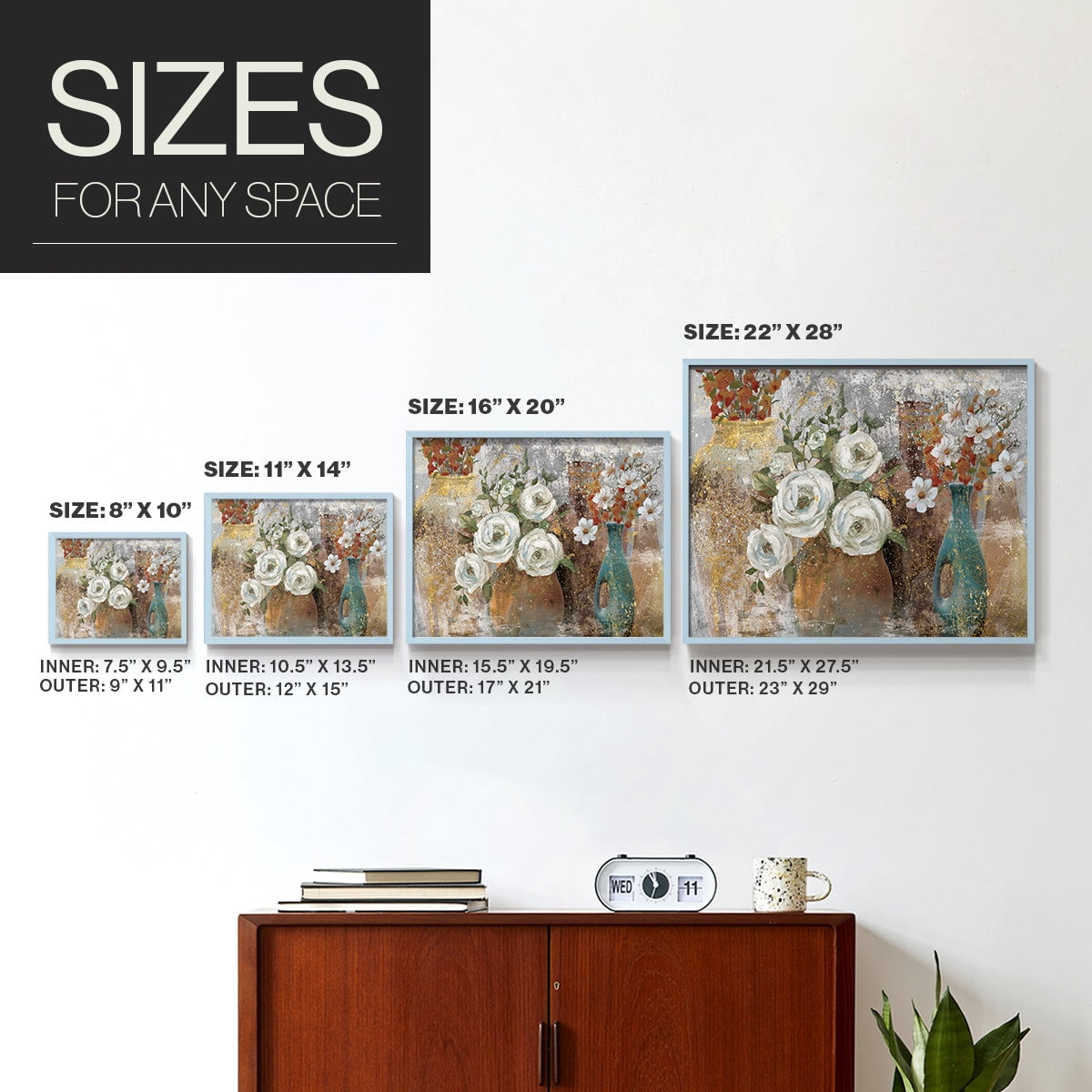 Vessels and Blooms Spice by Nan - Restickable Framed Giclée Print