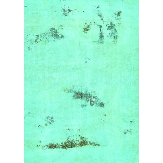 Ahgly Company Indoor Rectangle Abstract Turquoise Blue Modern Area Rugs, 2' x 5'