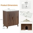 thumbnail image 3 of Ktaxon Fluted 30'' Bathroom Vanity Set with Sink Ceramic Top & U - shaped Shelf, Walnut (Split Two Packages for Delivery), 3 of 9