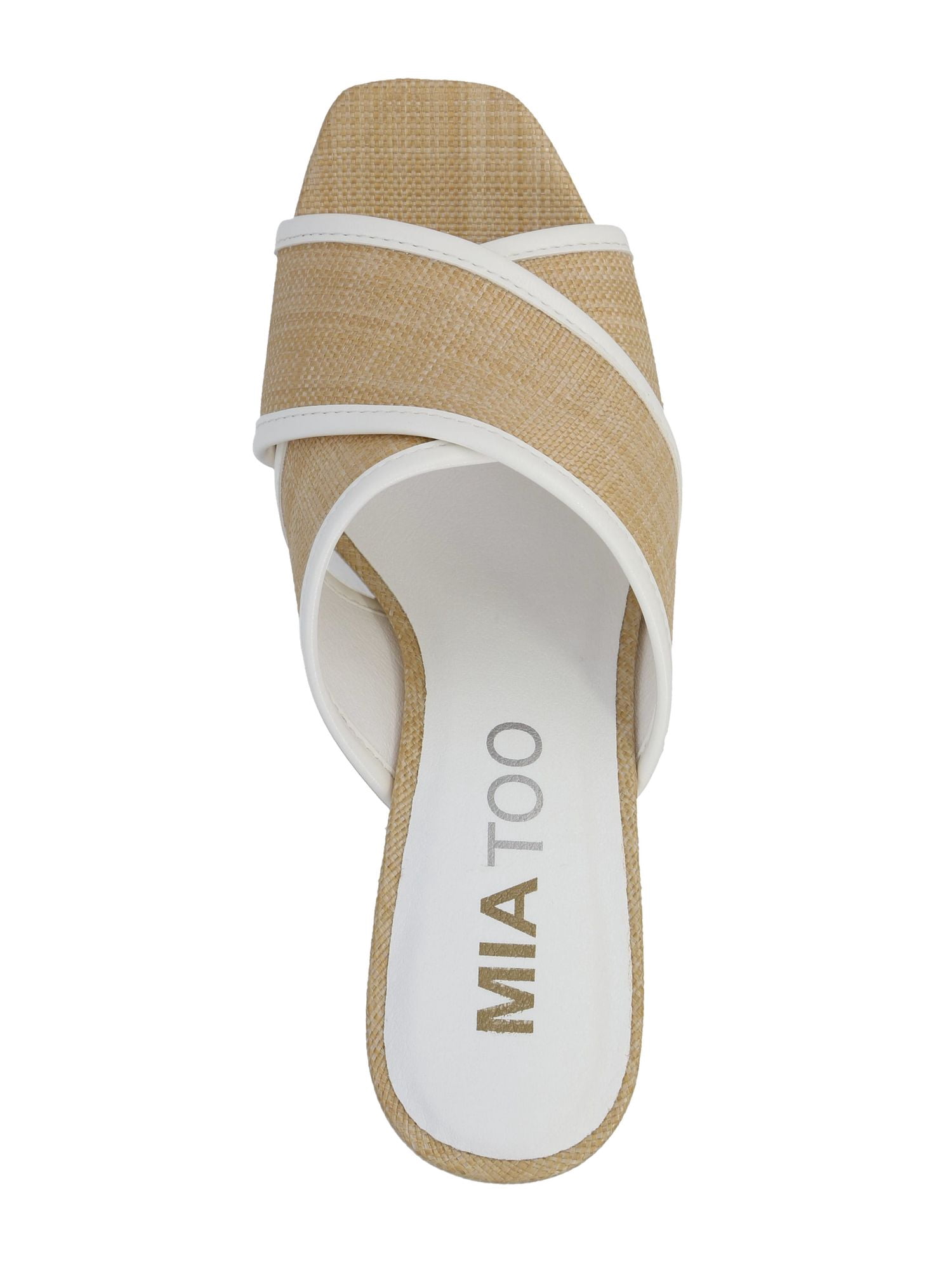 Mia Too Women's Slide Raffia Block Heel Sandal
