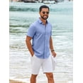 thumbnail image 4 of COOFANDY Men’s Button Down Shirt Short Sleeve Lightweight Casual Summer Beach Shirt Textured Linen Shirts, 4 of 7