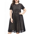 thumbnail image 1 of Vestido Irfora Vestido de encaje de talla grande para mujer Vestido de noche de fiesta elegante de manga corta Vestido negro Irfora Vestido, 1 of 5