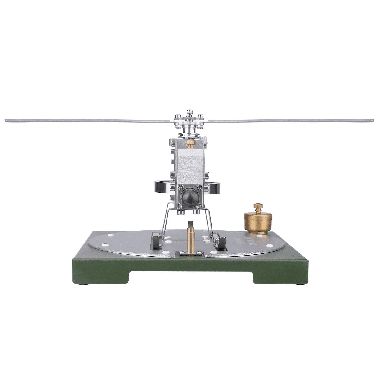 Stirling Engine Helicopter Model Kit with Base – DIY Heat Powered Hot Air Engine, Metal Aircraft Assembly Kit with Alcohol Lamp, STEM Physics Educational Model for Teens & Adults