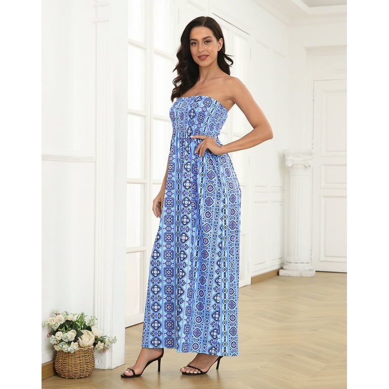 White bandeau top maxi dress