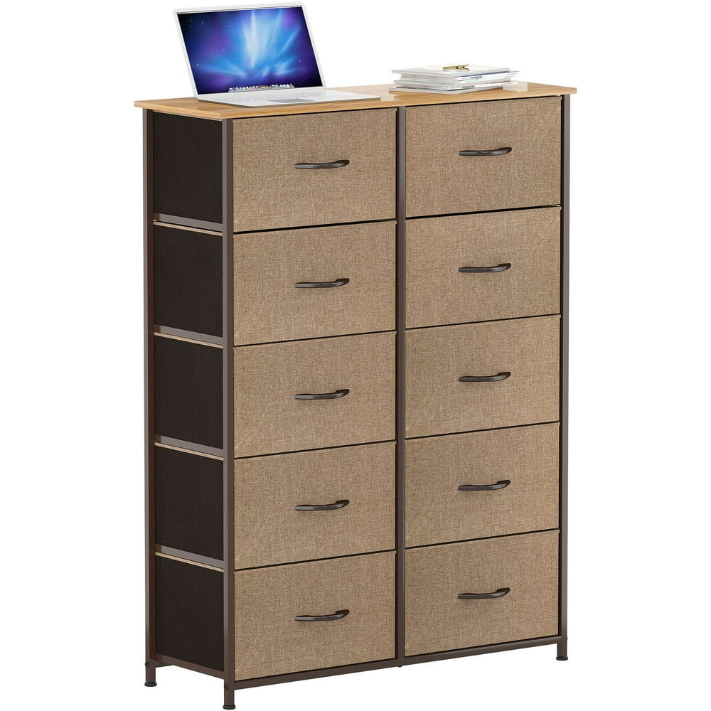 DWVO Dressers for Bedroom, 10 Drawer Fabric Storage Dresser for Closets