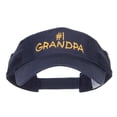 thumbnail image 5 of Number 1 Grandpa Embroidered Cotton Washed Visor - Navy OSFM, 5 of 5