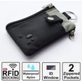 thumbnail image 2 of Minimalist RFID Blocking Small Wallet with ID Window,WaterResistant Zip Id Case Wallet with Lanyard Keychain for Cards,Cash,Travel,Women,Men (Black), 2 of 6