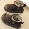 thumbnail image 5 of Bainana Booties For Toddler Boys Girls Solid Color Anti Slip Sole Easy On Shoes Thick Warm Autumn Winter Kids Snow Boots Coffee Size 8.5-9 Years, 5 of 8