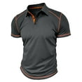 thumbnail image 5 of Hanerdun Men Polo Shirts Casual Short Sleeve Top Male Button-Up Blouse Gray XL, 5 of 5