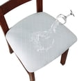 thumbnail image 1 of White,4 pcs Elastic Jacquard Chair Seat Covers Stretch Embossed Chair Cover for Dining Room, 1 of 5