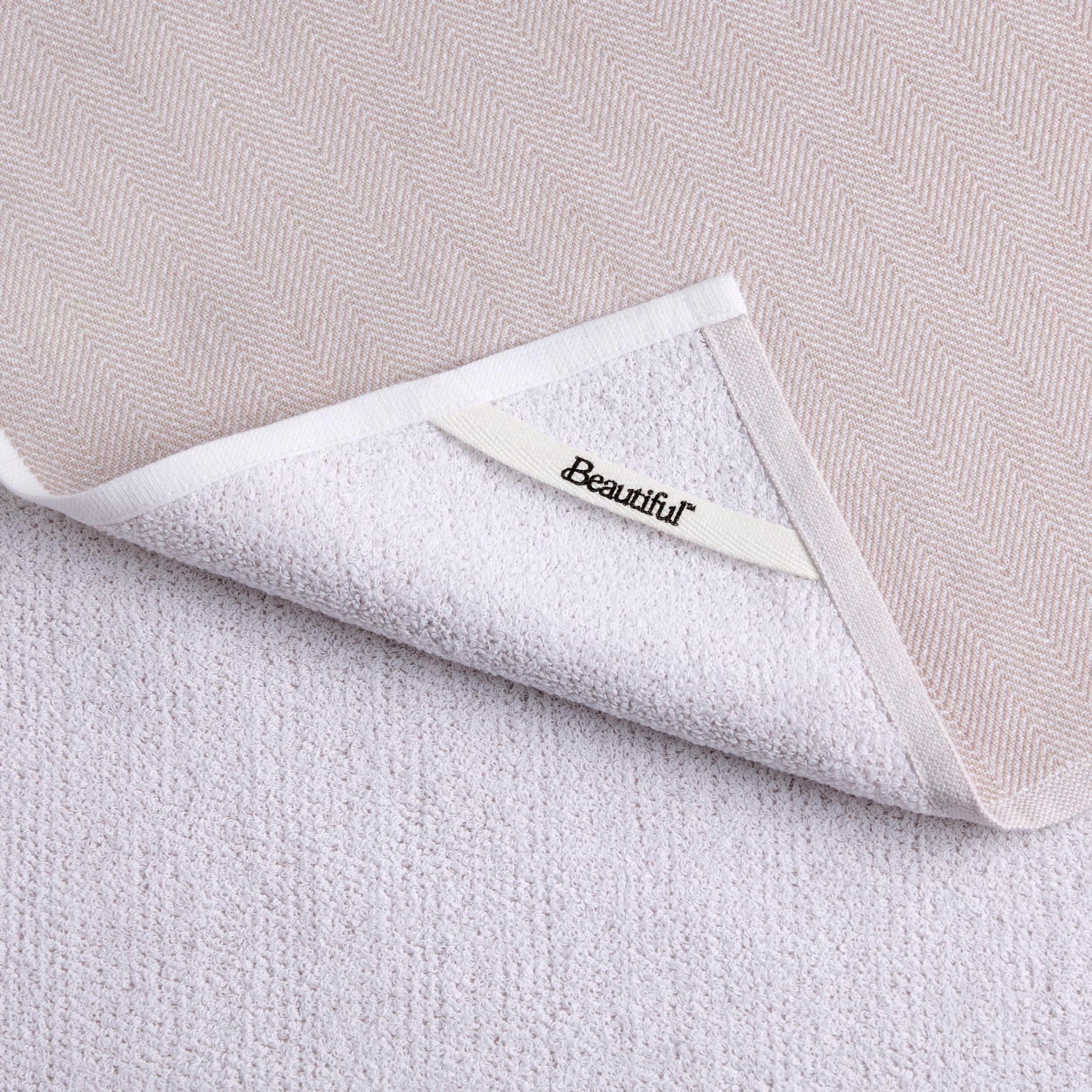 Beautiful Home by Drew Barrymore 2-Piece Yarn Dyed Kitchen Towel Set, Porcini Taupe, 20"W x 30"L