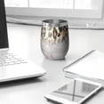 thumbnail image 3 of 12oz Stemless Wine Tumblers Leopard Print and Baseballs Pattern Vacuum Insulated Stainless Steel Travel Tumbler Cups Mug with Lid and Straw for Champaign,Cocktail,Beer with Cleaning Brush, 3 of 5
