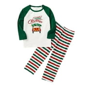 XZNGL Christmas Women Mom Printed Letter Top+Stripe Pants Xmas Family Clothes Pajamas