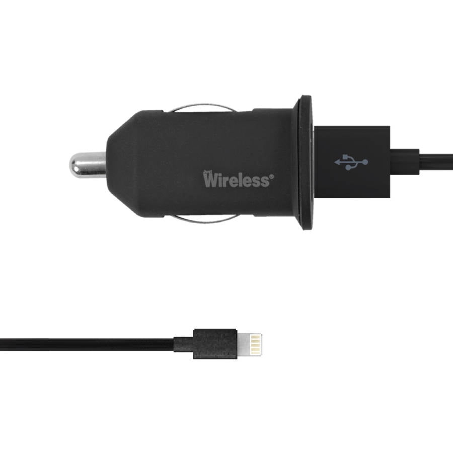 Just Wireless Apple iPhone 5 Car Charger with USB, Black