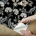 Black and Neutral Meadow Song Peel and Stick Wallpaper, NUS6095