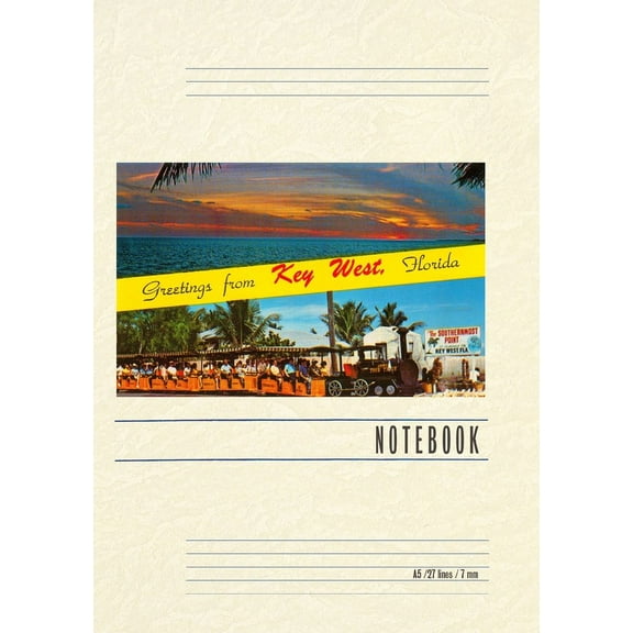 Vintage Lined Notebook Greetings from Key West, Florida (Paperback)
