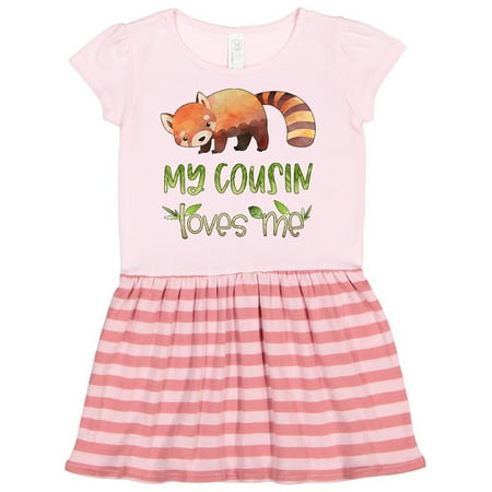 

Inktastic My Cousin Loves Me Cute Red Panda Gift Toddler Girl Dress