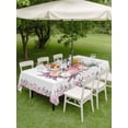 thumbnail image 3 of Easter Bunny Roses Outdoor Tablecloth - 60x102 Inch Rectangle Dining Table Cover, Pink Floral Spring Botanical Waterproof Outdoor Table Cloth with Umbrella Hole & Zipper for Picnic/Patio/Party, 3 of 7