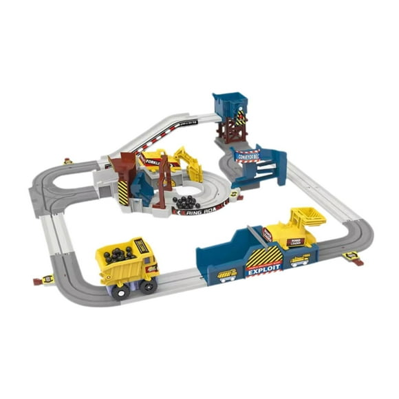 Juego de trenes de ingeniería,Juego de tren de ingeniería de canteras,juguete eléctrico para niños,Juego de juguetes de pista de aventuras,pista de carreras de construcción,Juego de vías
