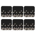 thumbnail image 2 of Bingfone Vintage Japanese White Cranes Leather Drinks Coasters With Set Of 6,Suitable For Home Kitchen,Coffee Cup Coasters Home Gift, 2 of 9