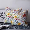 thumbnail image 2 of 26x26 Pillow Covers Set of 2, Floral Throw Pillow Covers Decorative Couch Cushion Case, Red Yellow Pink Blue Flower Purple Lavender Leaf Microfiber Square Pillowcases for Bedroom Car Living Room, 2 of 7