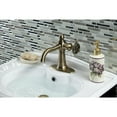thumbnail image 2 of Kingston Brass KSD3543CG Fuller One-Handle Single-Hole Bathroom Faucet with Deck Plate and Push Pop-Up Drain, Antique Brass, 2 of 7
