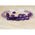 thumbnail image 2 of Amethyst 3-8mm Rondelle & Pear Shape Faceted Cut Beads 7 inch Adjustable Silver Plated Clasp Bracelet for men, women, unisex. Link Chain Stacking Bracelet.|LINK_00338, 2 of 4
