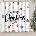 thumbnail image 2 of 4 Pcs Shower Curtain Set Winter Landscape Covered Snow Fir with Non-Slip Rugs Toilet Lid Cover and Bath Mat Bathroom Decor Set 72" x 72", 2 of 6