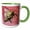 Green/White, variant on 3drose, Image of a Bee on a Pink Background, 11oz Two-tone Green Mug