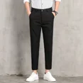 thumbnail image 3 of Pantalones de traje para hombre con corte drapeado y corte recto, para hombre, fluidos, lujosos, formales, elegantes, coreanos, reseñas, muchas prendas de vestir de primavera, 3 of 5