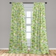 thumbnail image 2 of Daisy Window Curtains, Watercolor Design Pattern of Chamomile Flowers Meadow Hill Floral Ornament, Lightweight Decor 2-Panel Set with Rod Pocket, Pair of - 28"x84", Pastel Green Yellow, by Ambesonne, 2 of 3