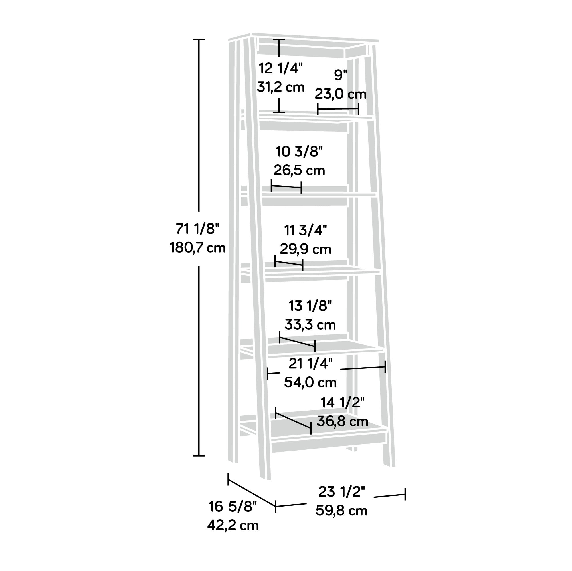 Sauder Trestle 5-Shelf Bookcase, Chalked Chestnut Finish