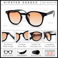 thumbnail image 5 of SA106 Polarized TAC Lens Retro Hipster Thin Keyhole Round Horn Rim Sunglasses / Black Frame - Orange Lens, 5 of 7