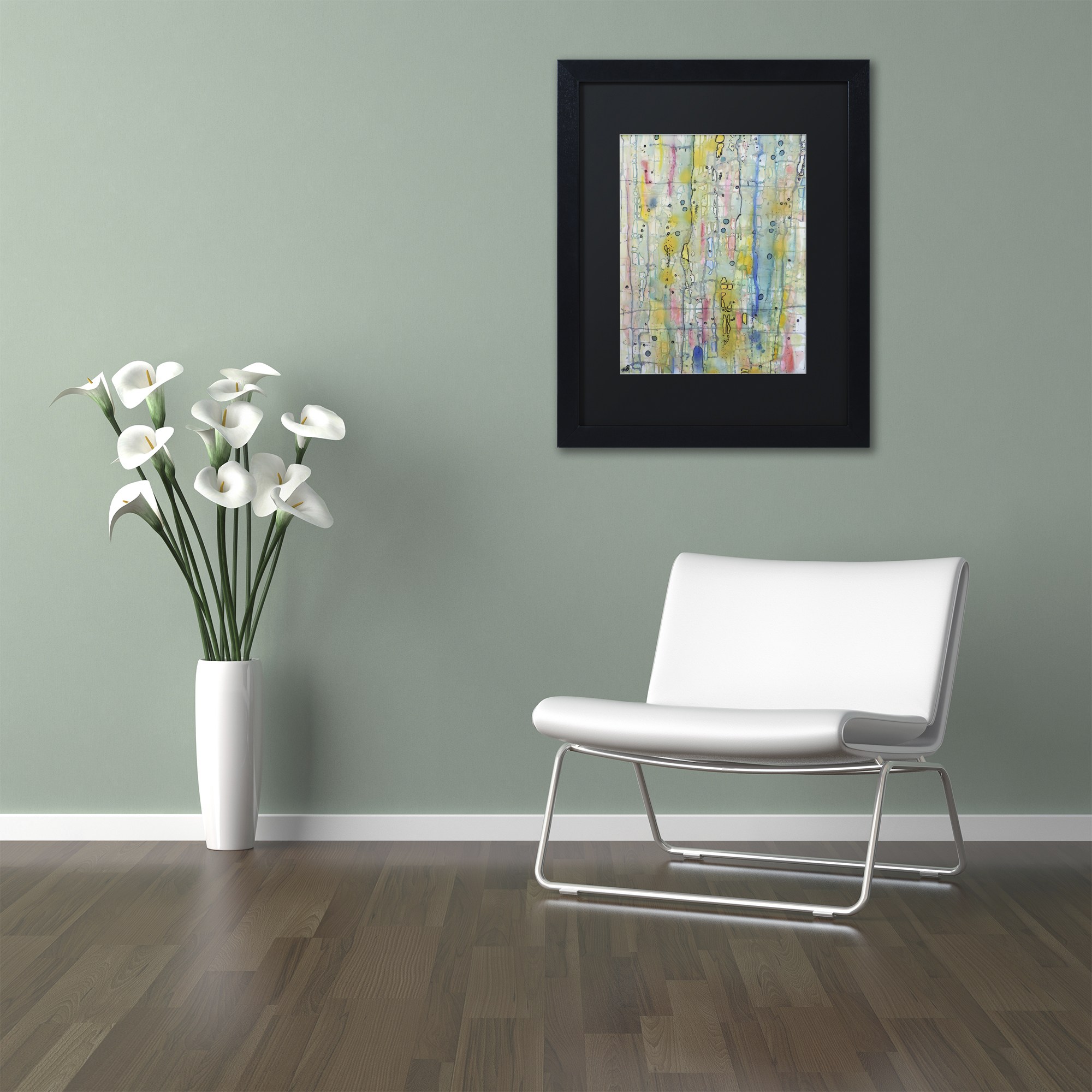 Trademark Fine Art "Air du Temps 1" Canvas Art by Sylvie Demers, Black Matte, Black Frame