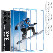 [3+3 Pack] KICOCOC for Samsung Galaxy S24 Ultra Screen Protector with Camera Lens Protector,Case Friendly [9H Hardness] Tempered Glass Film for Samsung Galaxy S24 Ultra