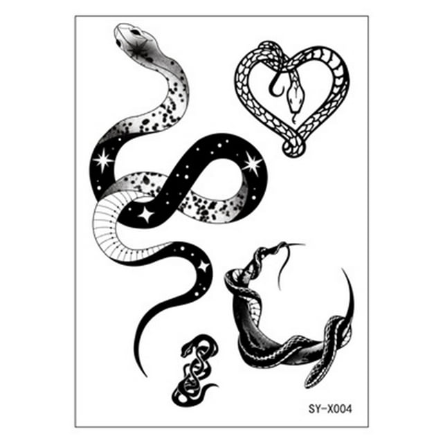 Fiudx Pegatina Mamba, Floral Durade, Tatuaje Temporal Resistente y Agua y Al Sudor, Adhesión para La Piel de Larga Duración, Accesorio de Moda, Ideal para Fiestas, Instrucciones de Aplicación Sencill