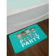 thumbnail image 2 of Pool Party Bath Mat, Happy in Swimsuits Go Swimming Having Fun Cartoon Design, Plush Bathroom Decor Mat with Non Slip Backing, 29.5" X 17.5", Dark Seafoam Multicolor, by Ambesonne, 2 of 2