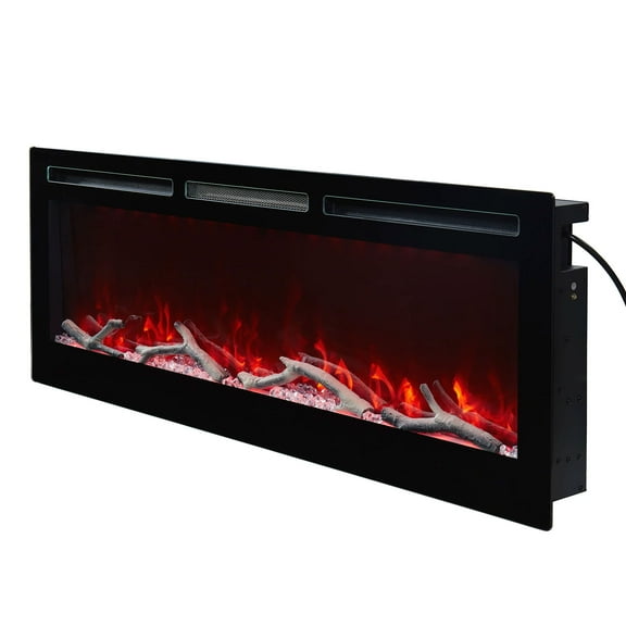 Edyo Living Wall Mount or Recessed Electric Fireplace w/Touch Screen, 50in