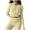 Khaki, variant on Women's Seamless Ribbed Yoga Cardigan Long Sleeve Solid Color Fitness Running Jacket White M