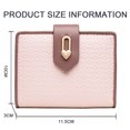 thumbnail image 2 of Women's Short Heart Hardware Buckle PU Soft Surface Leather Wallet Wallet Small Purses Buckle - Pink, 2 of 6