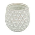 thumbnail image 2 of Contemporary Home Living 4.5" White Round Hexagonal Glazed Planter, 2 of 3
