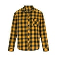 thumbnail image 5 of CCRFTGI Flannel Shirt for Men Causal Long Sleeve Plaid Shirts Lightweight Button Down Shirts Jacket Soft Winter Fall Shirts with Pockets Yellow L, 5 of 5