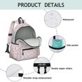 thumbnail image 4 of Pink and White Leopard Print Backpack for School, Cute School Bag with Adjustable Shoulder Straps and Padded Back, 13.4"x11"x4.7", 4 of 5