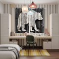 thumbnail image 5 of White Brown Bear Kitchen Curtains 84 Inch Length, Farmhouse Country Rustic Wooden Grain Grommet Top Bedroom Living Room Curtains, Light Filtering Cafe Curtain Drapes 2 Panels Set 104''x84'', 5 of 9